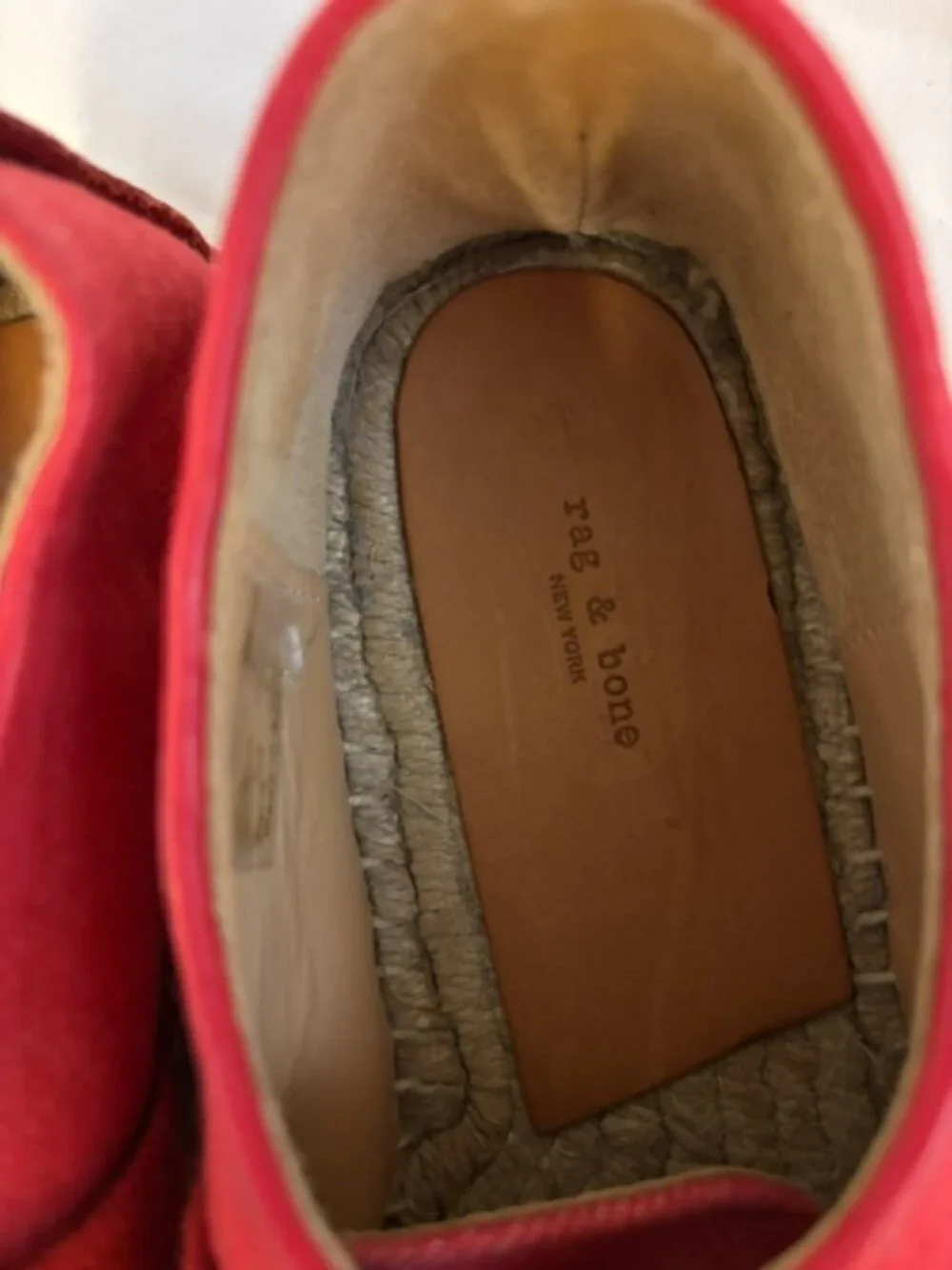 Rag & Bone Red Leather Nina Flat Espadrille Women's Size 38 (US 7.5)